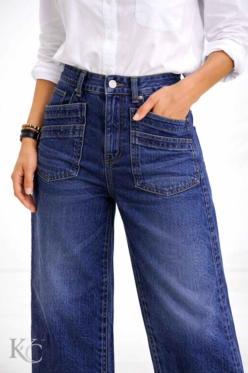 CLÉO™ | Jeans mit hoher Taille und weitem Bein
