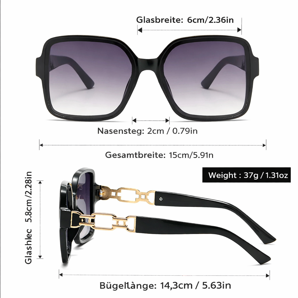 ALURA™ | Luxuriöse Oversized-Sonnenbrille mit Farbverlauf