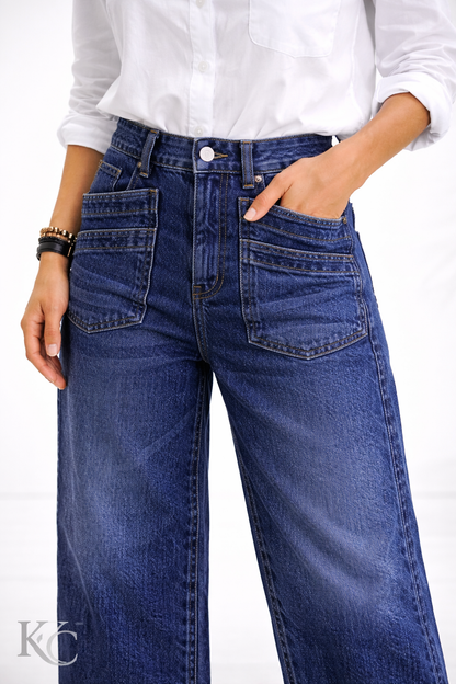 CLÉO™ | Jeans mit hoher Taille und weitem Bein