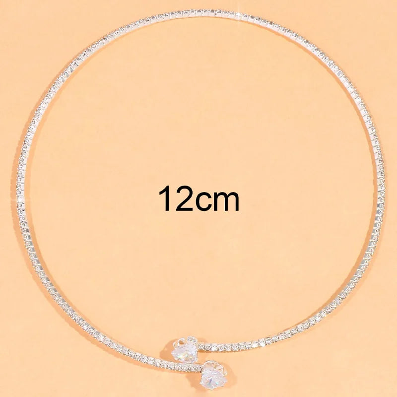 TYA™ | Rhinestone Heart Collar Choker Necklace