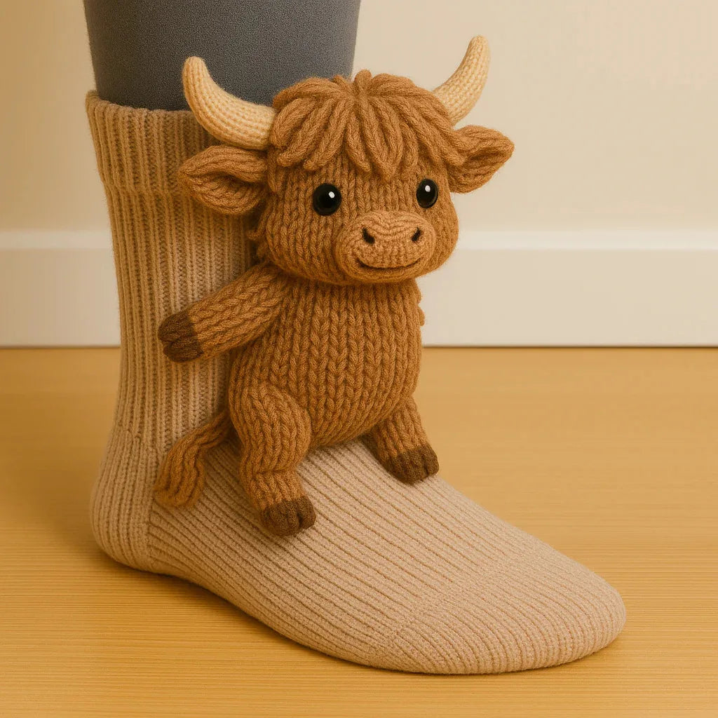 CUTI™ | 3D-gestrickte niedliche Socken mit Tiermotiven
