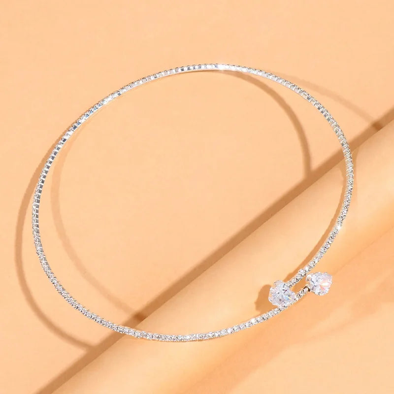 TYA™ | Rhinestone Heart Collar Choker Necklace