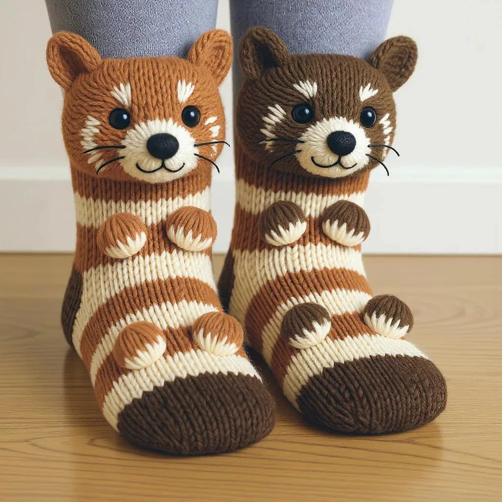 CUTI™ | 3D-gestrickte niedliche Socken mit Tiermotiven