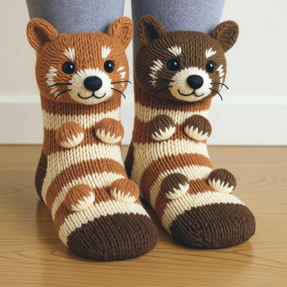 CUTI™ | 3D-gestrickte niedliche Socken mit Tiermotiven