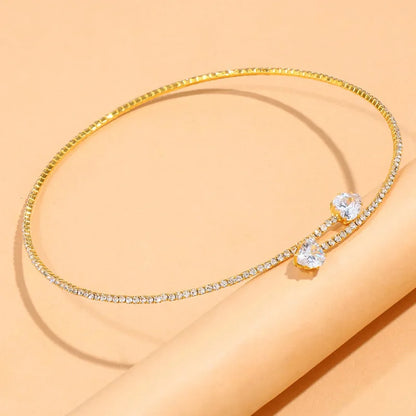 TYA™ | Rhinestone Heart Collar Choker Necklace