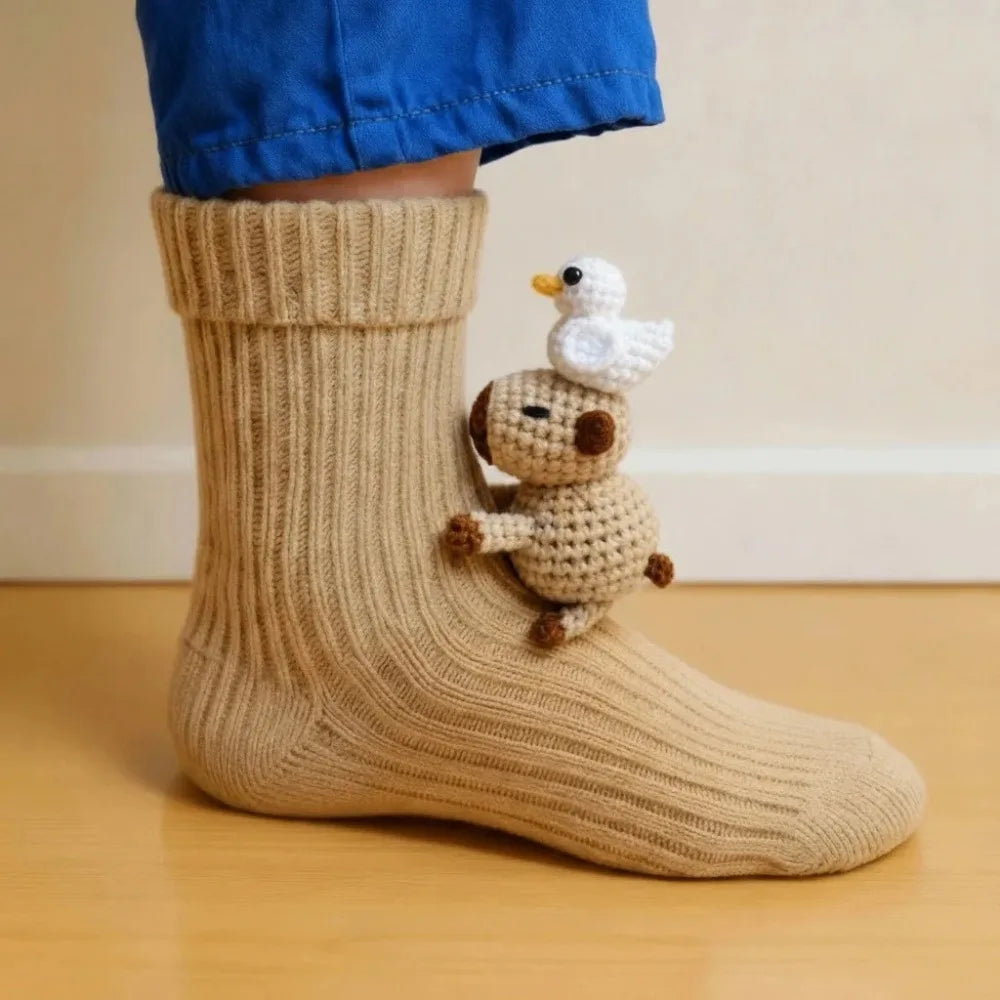 CUTI™ | 3D-gestrickte niedliche Socken mit Tiermotiven