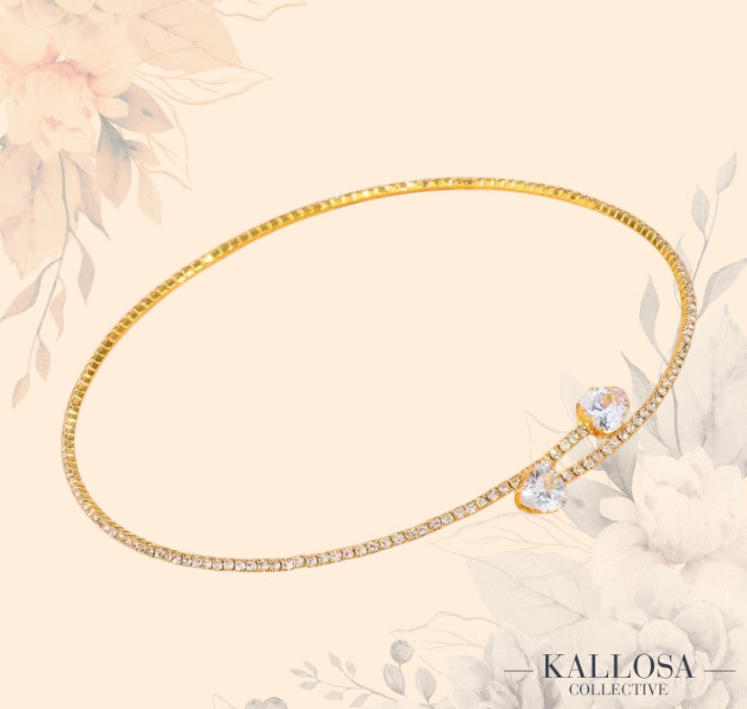 TYA™ | Rhinestone Heart Collar Choker Necklace