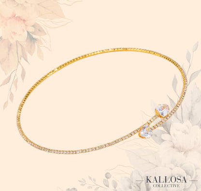 TYA™ | Rhinestone Heart Collar Choker Necklace